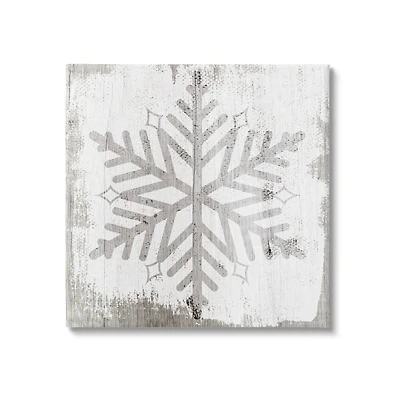 Stupell Industries Winter Nature Snowflake Shape Canvas Wall Art