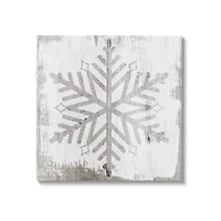 Stupell Industries Winter Nature Snowflake Shape Canvas Wall Art