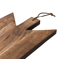 Hello Honey® 12" Natural Geometric Wood Cutting Board with Leather Tie