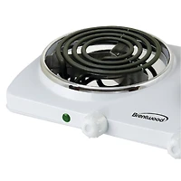 Brentwood White 1500W Double Electric Burner