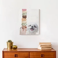 Shih Tzu With Ice Cream 1 Canvas Wall Art