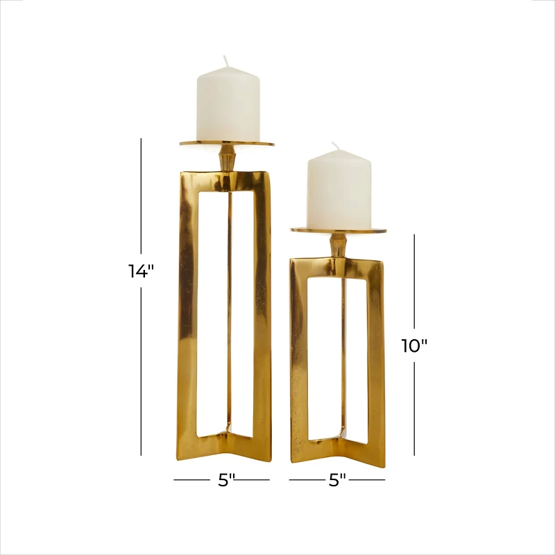 CosmoLiving by Cosmopolitan Gold Contemporary Candle Holder Set