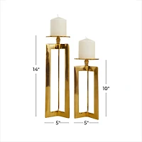 CosmoLiving by Cosmopolitan Gold Contemporary Candle Holder Set