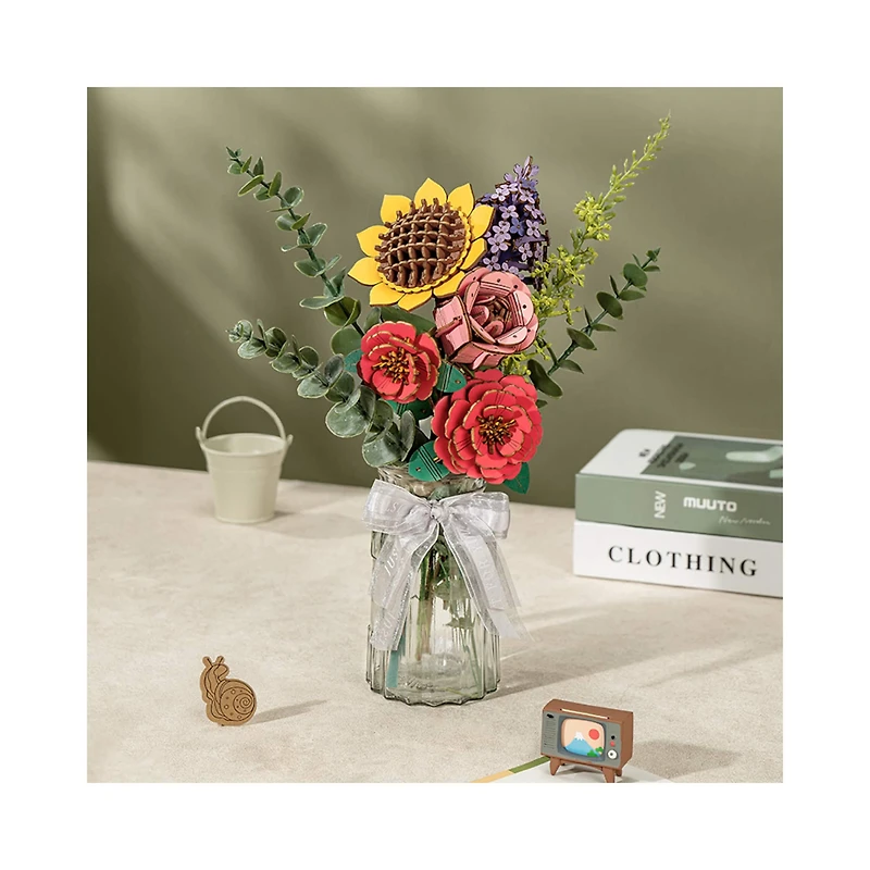 Rowood Wooden Flower Bouquet 3D Wooden Puzzle