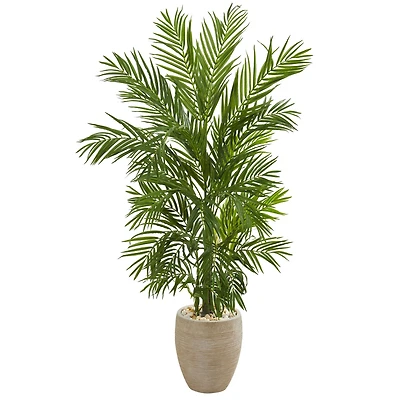 5ft. Areca Palm Artificial Tree in Sand Colored Planter