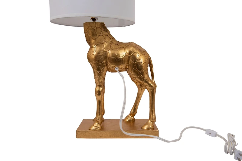 Hello Honey® 27.8" Gold Giraffe Lamp with Linen Shade
