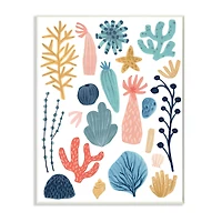 Stupell Industries Coral Reef Ocean Life Playful Pastel Sea Plants Wall Plaque