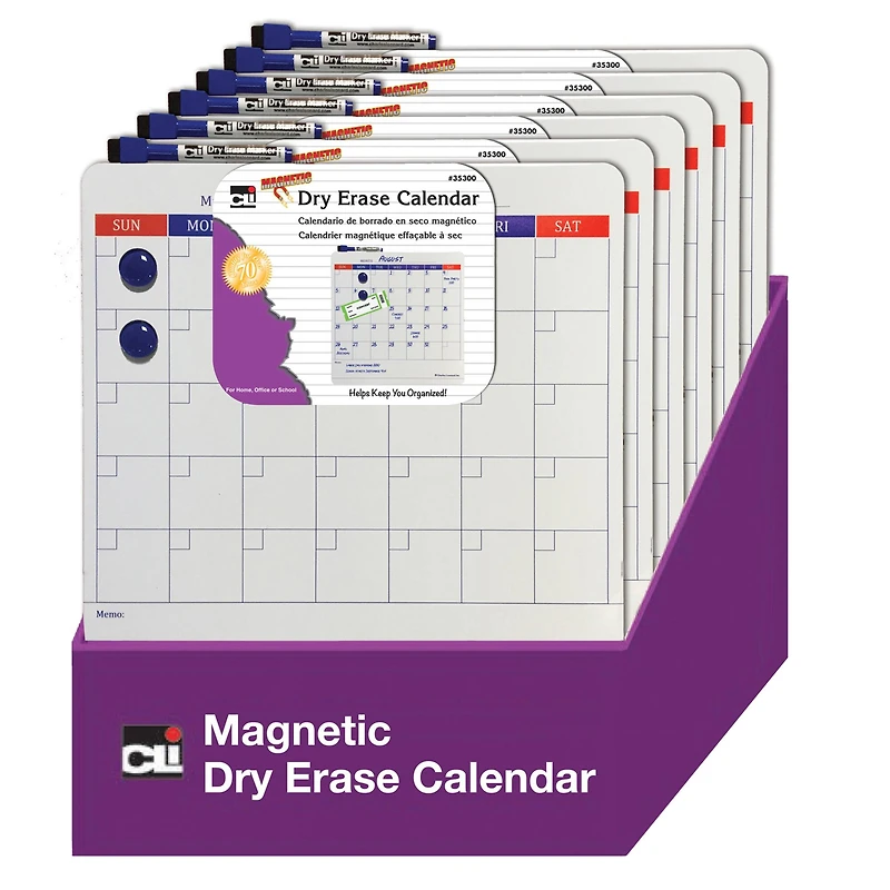 Charles Leonard Magnetic Dry Erase Calendar Set, 6ct