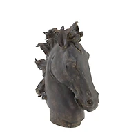 25" Brown Polystone Traditional Horse Sculpture