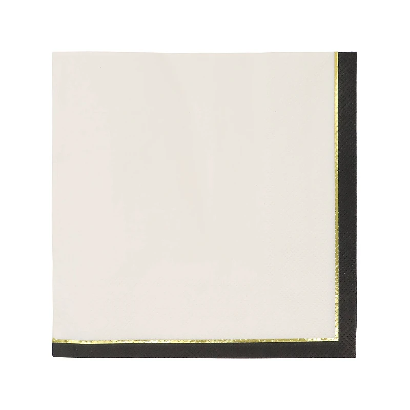 12 Packs: 20 ct. (240 total) Cream & Black Lunch Napkins by Celebrate It™