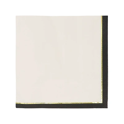 12 Packs: 20 ct. (240 total) Cream & Black Lunch Napkins by Celebrate It™