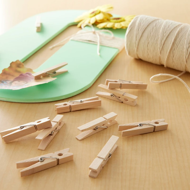 12 Packs: 30 ct. (360 total) Natural Brown Medium Clothespins by Recollections™