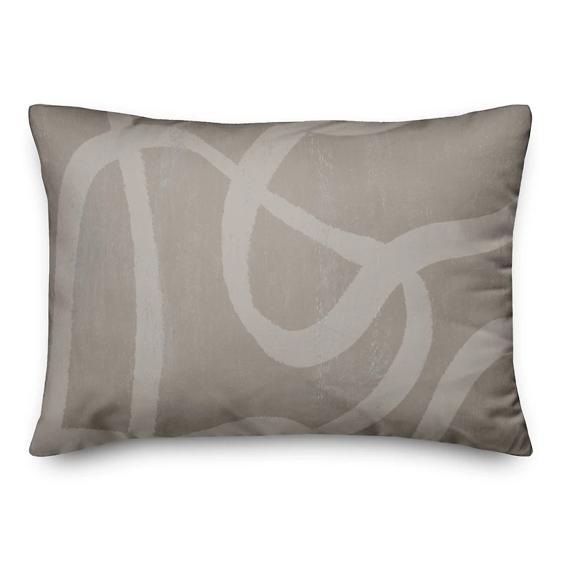 Modern Beige Lines I 14" x 20" Throw Pillow