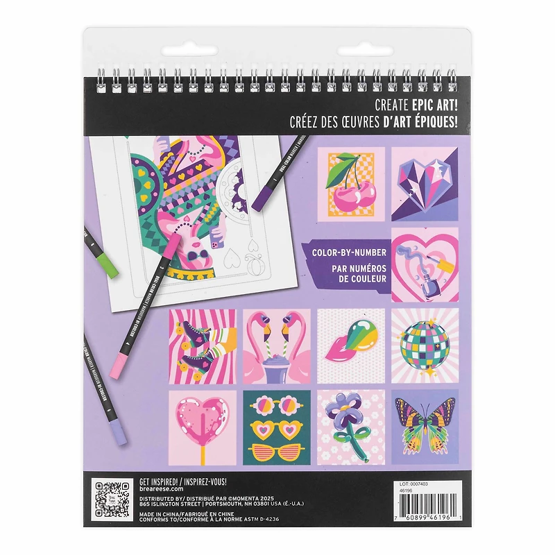 VIVID by Brea Reese® Queen of Hearts Marker Color-by-Number Kit