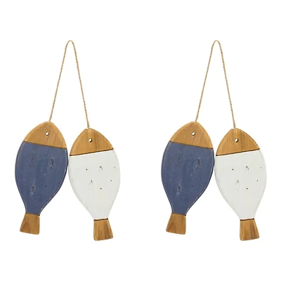 Fir Wood Fish Ornaments, 2ct.