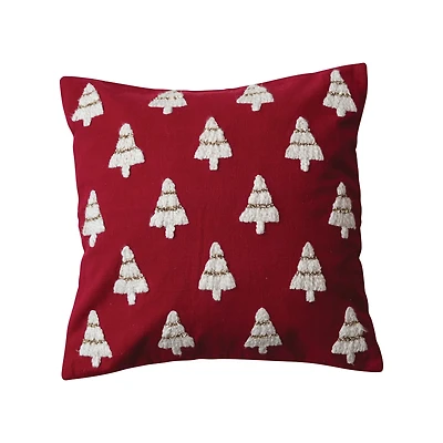 Hello Honey® 20" Red & White Christmas Tree Accent Pillow