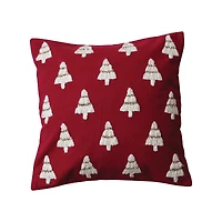 Hello Honey® 20" Red & White Christmas Tree Accent Pillow