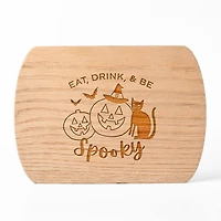 Eat Drink and Be Spooky 8" x 11" Redwood Oval Cutting Board