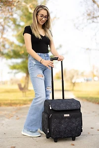 Everything Mary Black & White Rolling Craft Bag