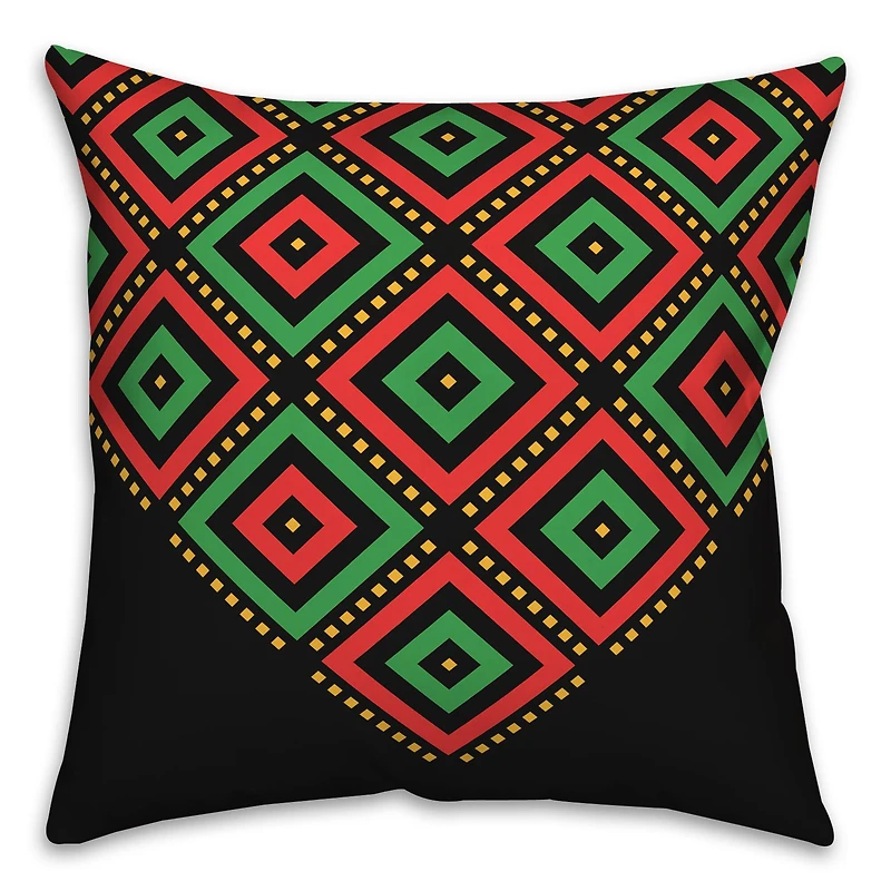 Diamond Kwanzaa Pattern Throw Pillow