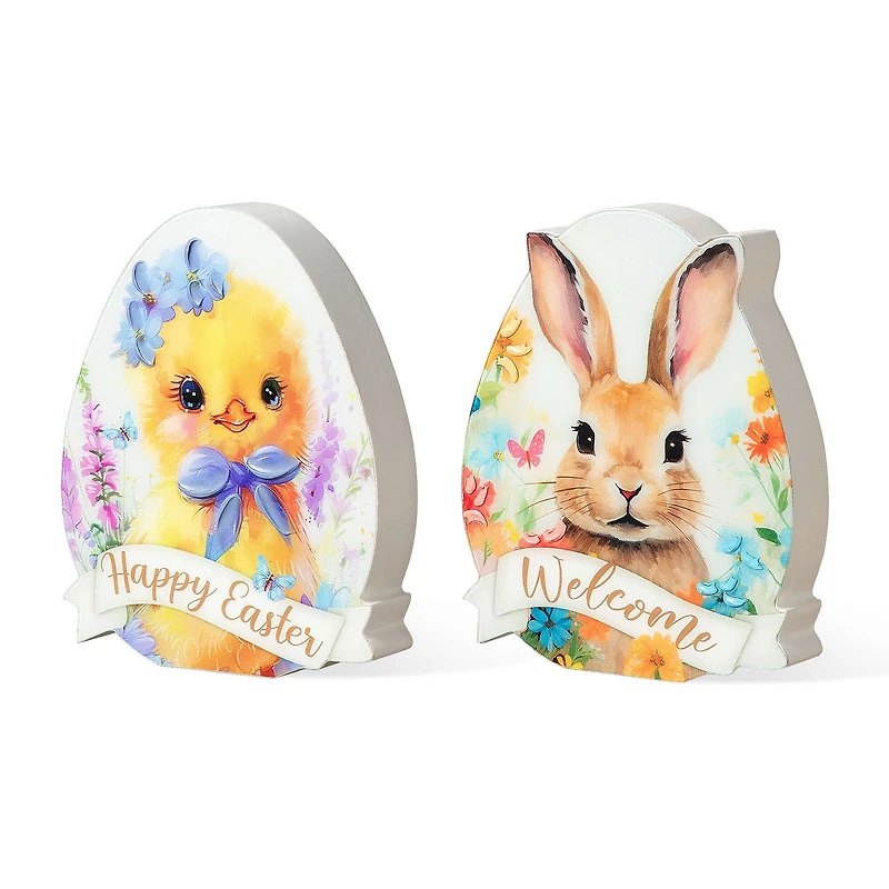 Glitzhome® 6" Easter Egg Chick Table Décor Set