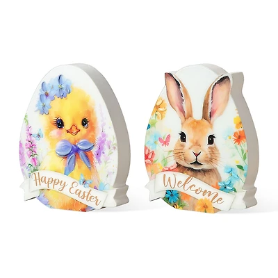 Glitzhome® 6" Easter Egg Chick Table Décor Set