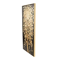 30" x 59" Black Polystone Tree with Gold Foil Accents Framed Wall Art