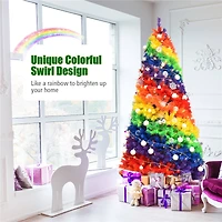 Costway 7ft. Unlit Rainbow Full Fir Artificial Christmas Tree