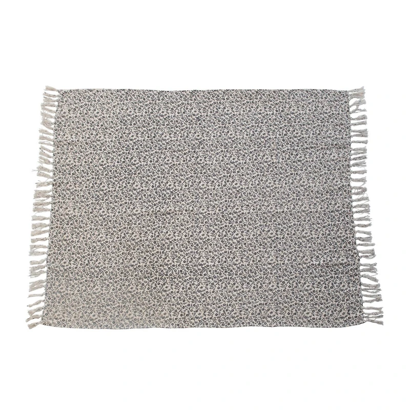 Hello Honey® Neutral Floral Pattern Cotton Throw Blanket with Fringe