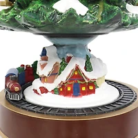 22" Animated Musical Christmas Tree Village with Moving Trains
