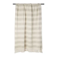 Artichoke / Off White Cabana Stripe Throw