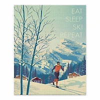 Eat Sleep Ski Repeat 8x10 Tabletop Canvas