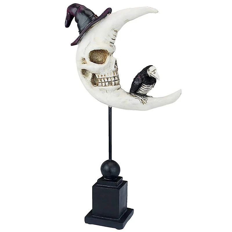 Design Toscano 16" Warlock's Raven Moon Halloween Statue