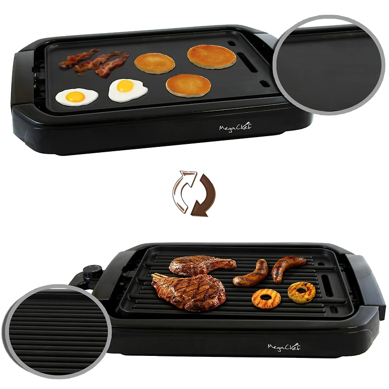 MegaChef Dual Surface Reversible Indoor Grill & Griddle