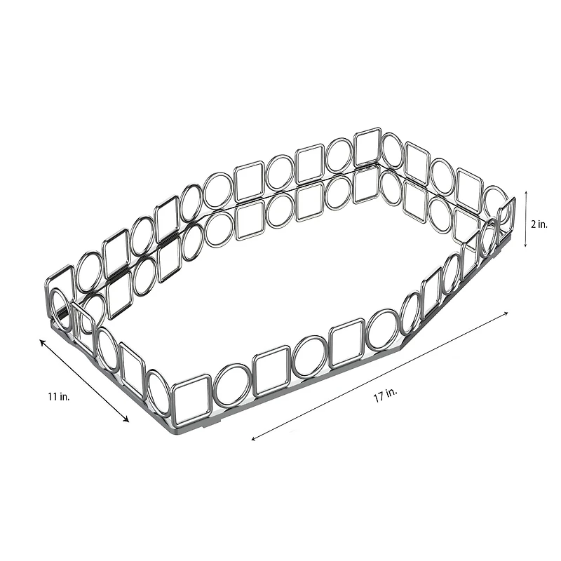 Home Details Circles & Squares Large Mirror Vanity Tray