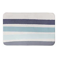 Abstract Blue Stripes Bath Mat