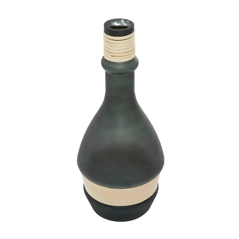 The Novogratz 16" Green Contemporary Glass Vase