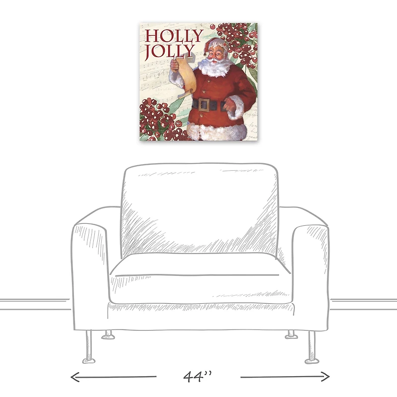 Holly Jolly Santa 20x20 Canvas Wall Art