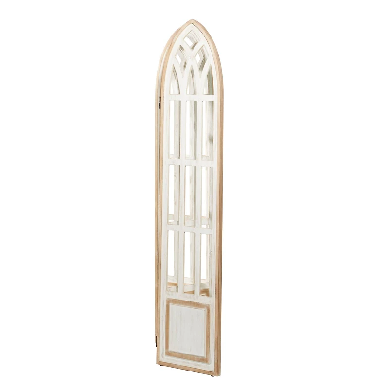 White Wood Farmhouse Room Divider Screen, 72" x 48" x 2"