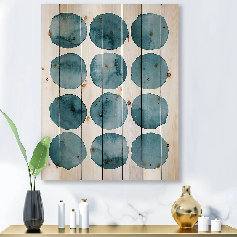 Designart - Aquamarine Circles Blue Geometric Elements