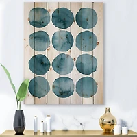 Designart - Aquamarine Circles Blue Geometric Elements