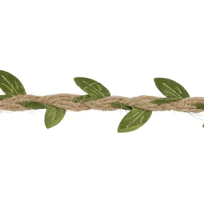 1/4" x 7yd. Jute with Leaves Ribbon by Celebrate It™