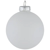 9ct. 2.5" Shiny and Matte White Glass Ball Christmas Ornaments