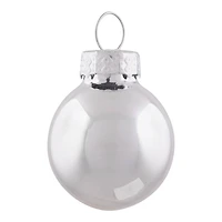 24ct. 1" 2-Finish Silver Glass Ball Ornaments