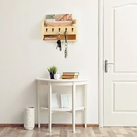 NEX™ Brown Wood Wall Mounted Mail & Key Holder