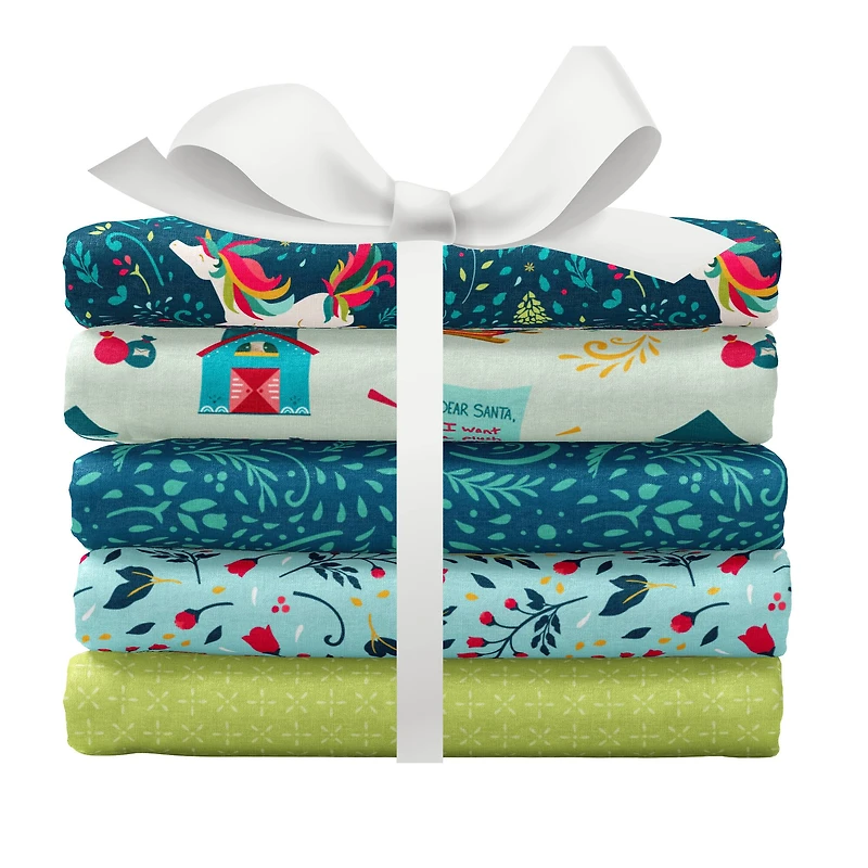 SINGER Christmas Unique Wishes 5 Piece Fat Quarter Bundle