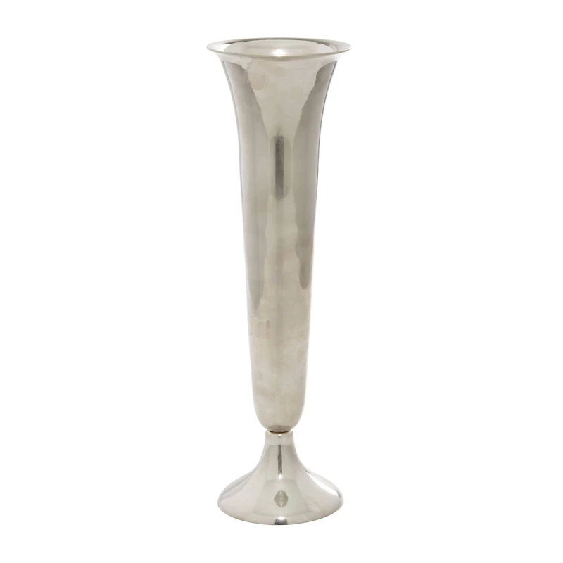 The Novogratz 14" Silver Aluminum Traditional Vase