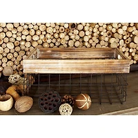 Black Metal Farmhouse Storage Basket Set