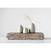 Hello Honey® Light Gray Terracotta Vases with Pitted Sand Finishes Set