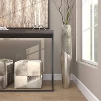 3ft. Silver Aluminum Grid Inspired Vase with Open Frame Design